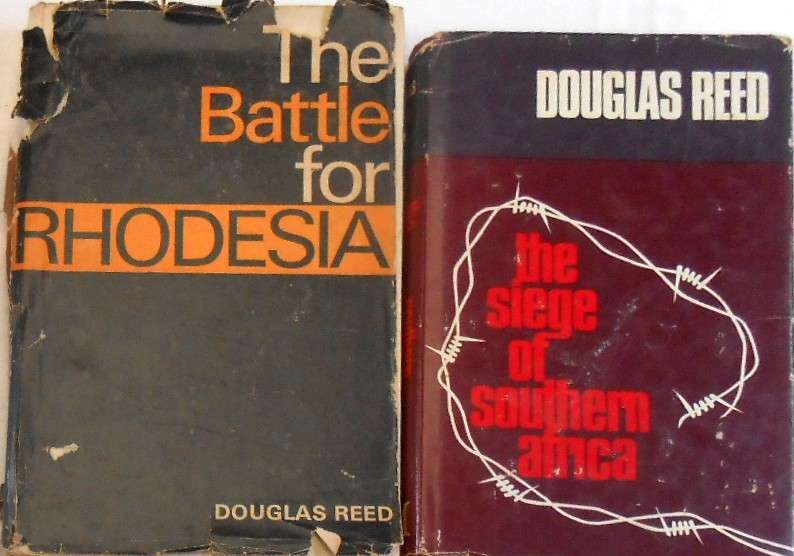THE BATTLE FOR RHODESIA & THE SEIGE OF SOUTHERN AFRICA BY DOUGLAS REED-TWO HARDCOVERS+DUST JACKETS