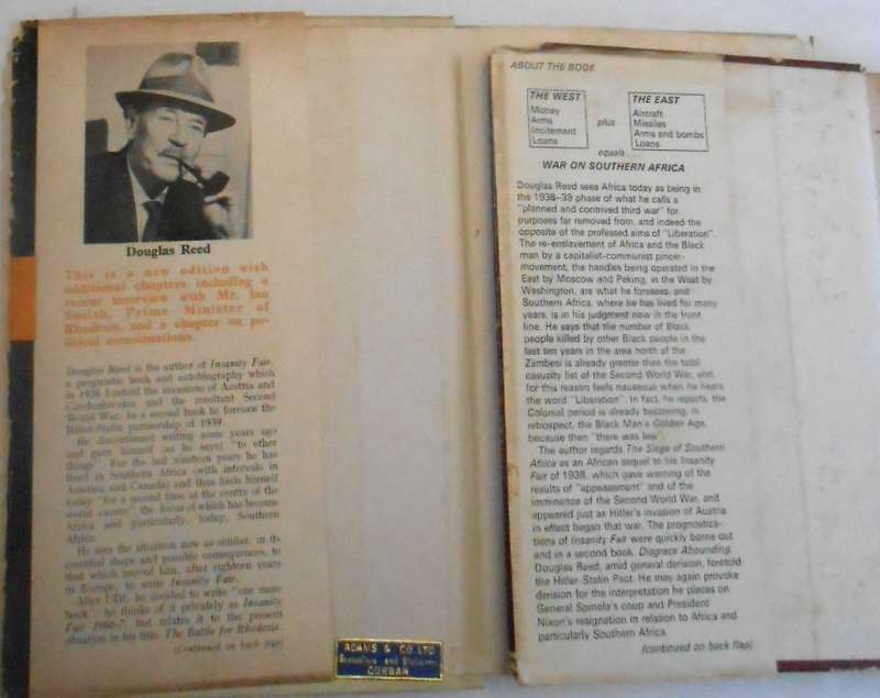 THE BATTLE FOR RHODESIA & THE SEIGE OF SOUTHERN AFRICA BY DOUGLAS REED-TWO HARDCOVERS+DUST JACKETS