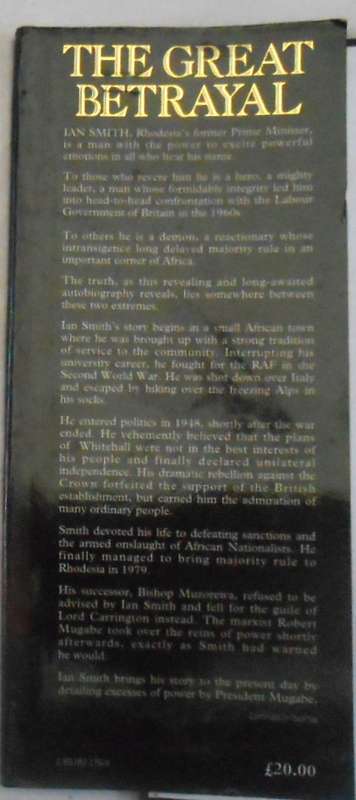 THE GREAT BETRAYAL-HARDCOVER & DUST JACKET SIGNED AT BOOK LAUNCH INVITE 1997 & SIGNED BY IAN SMITH
