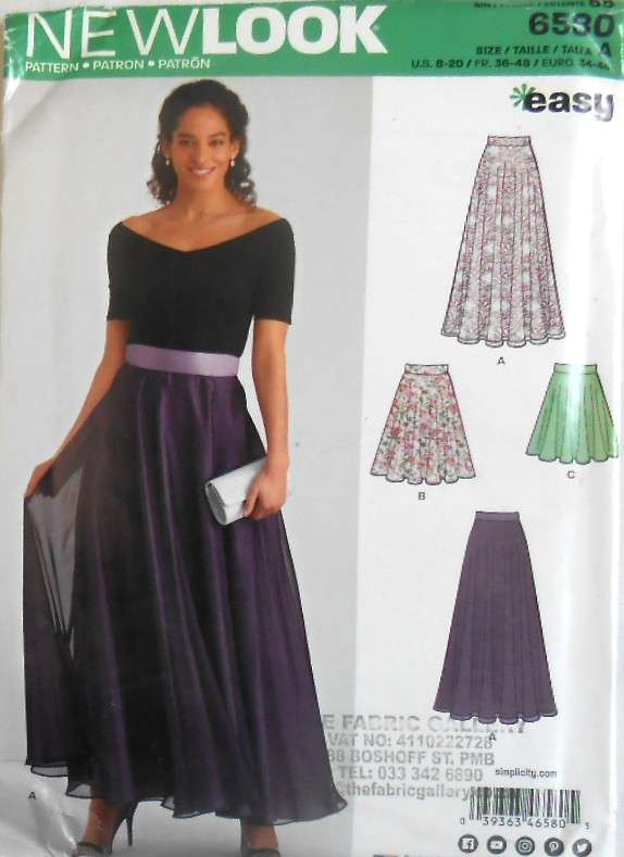 NEW LOOK PATTERNS 6580 SET OF FLARED SKIRTS SIZE 8-20 COMPLETE-UNCUT-F/FOLDED