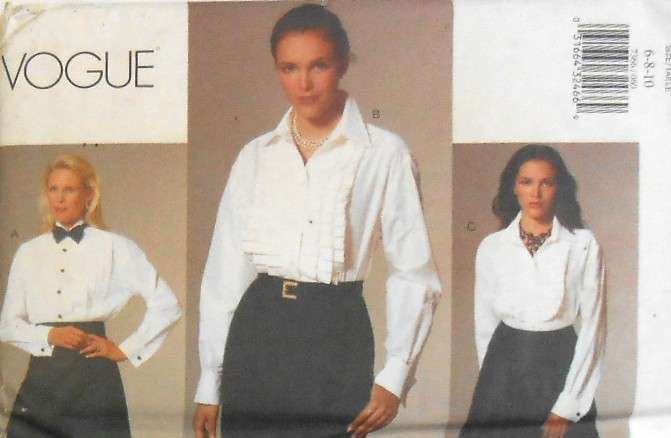 VOGUE 7366 VERY LOOSE FITTING SHIRT SIZE 6-8-10 COMPLETE-UNCUT-F/FOLDED
