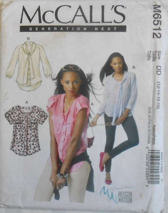 McCALLS M6512 SET OF BLOUSES SIZE 12-14-16-18 COMPLETE-UNCUT-F/FOLDED