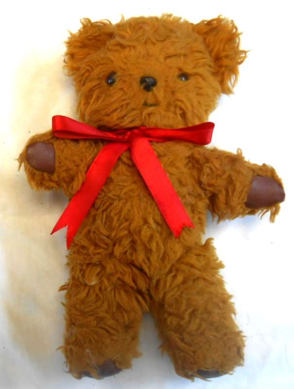 CUTE VINTAGE RUDOLF TEDDY BEAR WITH REXINE PAWS MADE IN JOHANNESBURG 1960'S