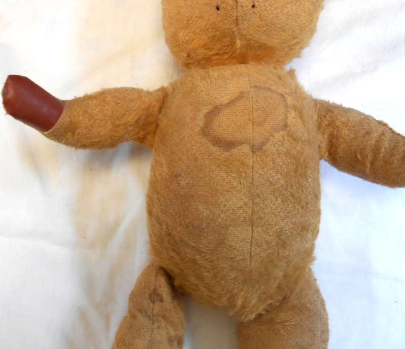 1950'S LOVEABLE VINTAGE ARK TEDDY BEAR WITH REXINE PAWS MADE IN DURBAN