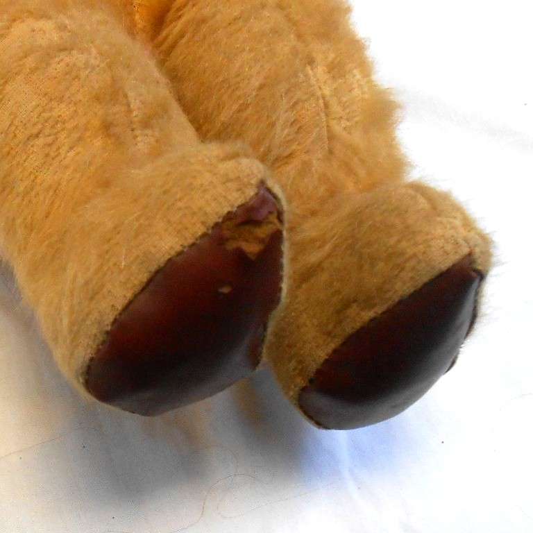 MOHAIR VINTAGE ARK TEDDY BEAR WITH REXINE PAWS MADE IN DURBAN IN 1950'S -VERY GOOD CONDITION