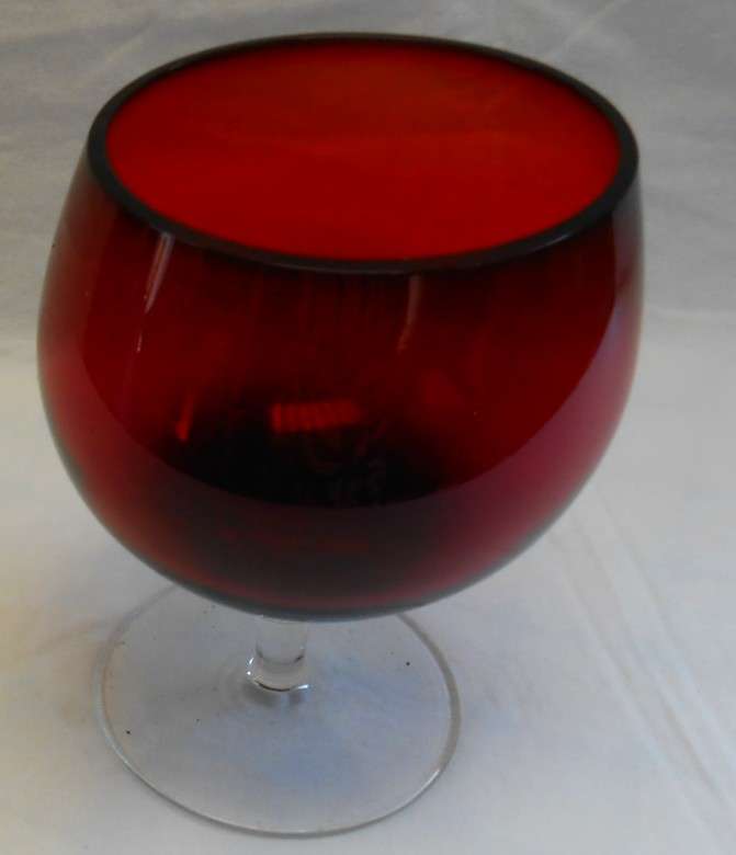 1950's Vintage 19.5 cm Heavy (752 g)  Empoli Footed Vase or Wine-Red Goblet