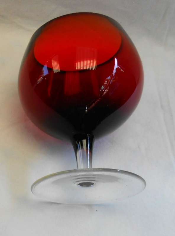 1950's Vintage 19.5 cm Heavy (752 g)  Empoli Footed Vase or Wine-Red Goblet