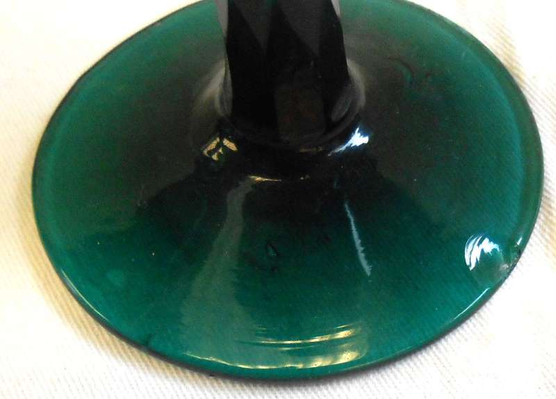 Vintage Edwardian Jade Green Port Glasses with gilt-see condition