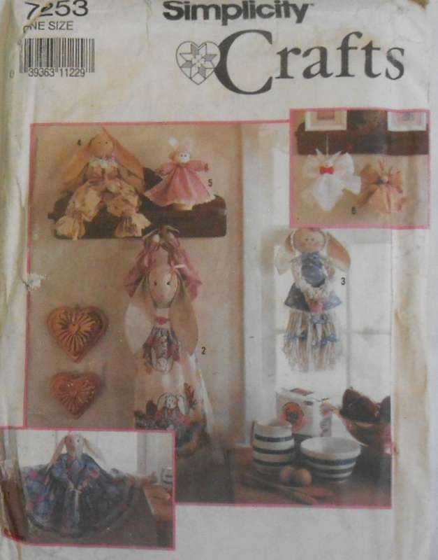 SIMPLICITY CRAFTS 7253 BUNNY BAZAAR ITEMS ONE SIZE-COMPLETE-UNCUT-F/FOLDED