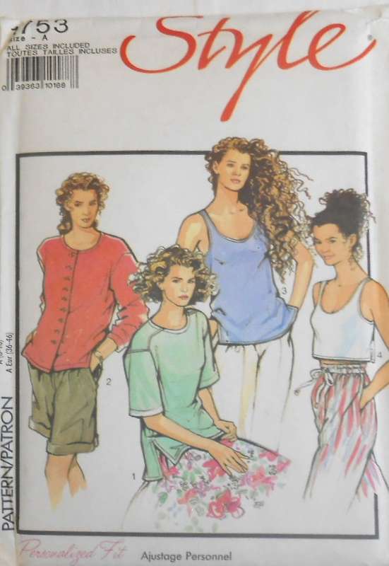 STYLE 1753 TOPS WITH SIDE SLITS SIZE 8-18-COMPLETE-UNCUT-F/FOLDED