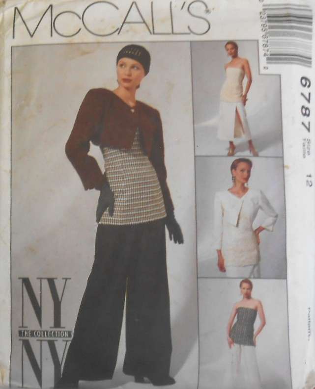 McCALLS 6787 LINED BOLERO-LINED TOP-SKIRT & PANTS SIZE 12-COMPLETE-UNCUT-F/FOLDED