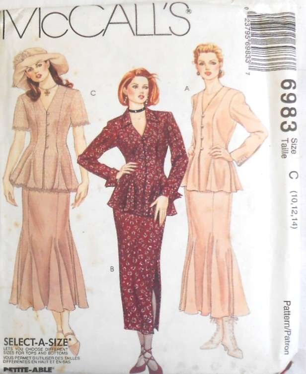 McCALLS 6983 TOPS & SKIRTS SIZE 10-12-14-COMPLETE-UNCUT-F/FOLDED