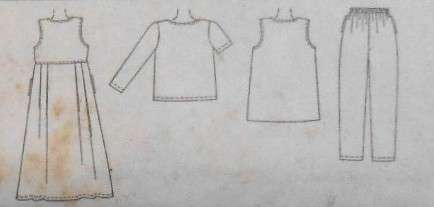 McCALLS 9027 WAISTCOAT-PINAFORE-TOP-PULL ON PANTS SIZE 16 1/2 - 20 1/2-COMPLETE-UNCUT-F/FOLDED