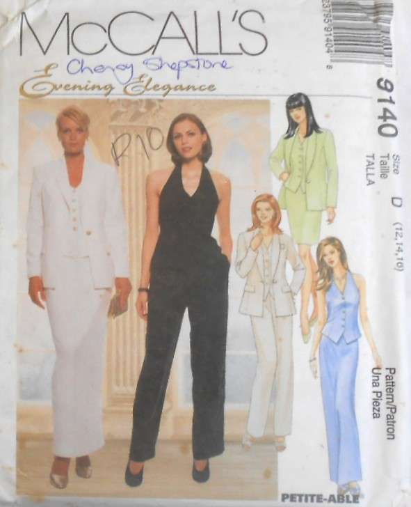 McCALLS 9140 LINED JACKET-LINED TOP-SKIRT-PANTS SIZE 12-14-16 COMPLETE-UNCUT-F/FOLDED