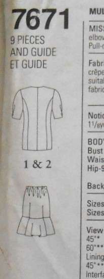 SIMPLICITY 7671 JACKETS & SKIRT SIZE 8-20 COMPLETE-UNCUT-F/FOLDED