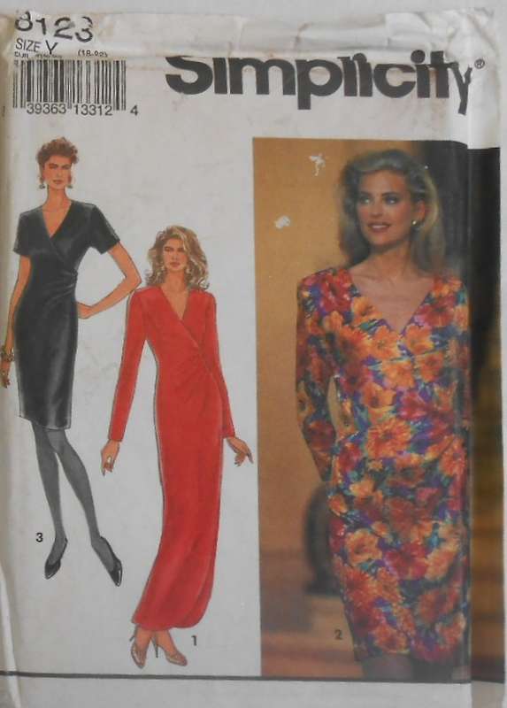 SIMPLICITY 8123 DRESS IN 2 LENGTHS SIZE 18-22 COMPLETE-UNCUT-F/FOLDED