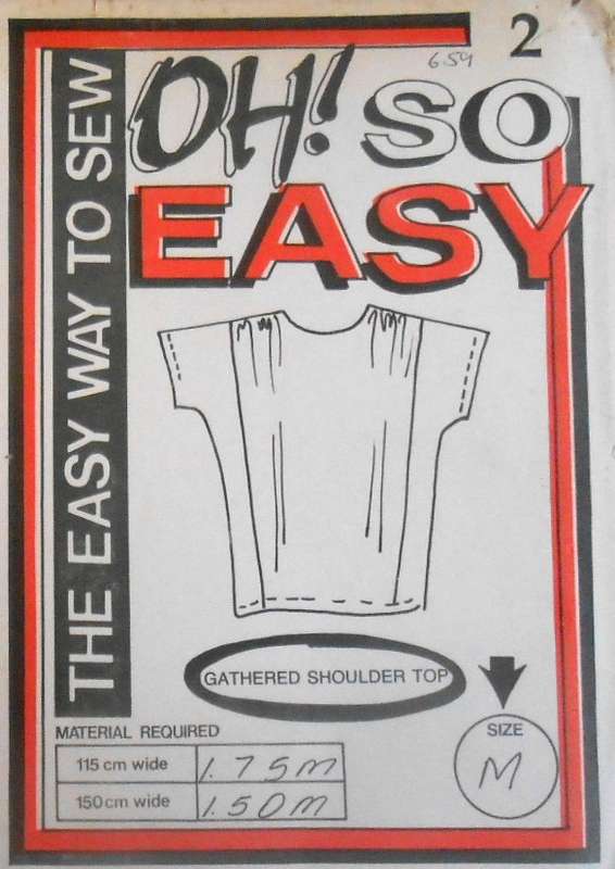 OH! SO EASY-2 GATHERED SHOULDER TOP SIZE M COMPLETE