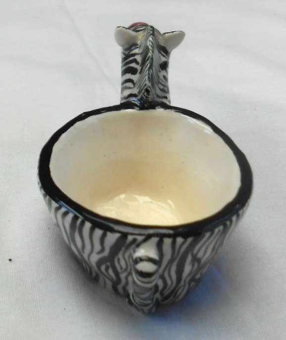 Ardmore Hand Painted Zebra Tea Light by Petros Painted by Prosp 1999 + Certificate of Authenticity