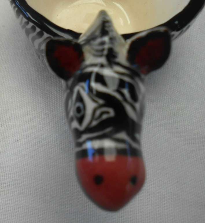Ardmore Hand Painted Zebra Tea Light by Petros Painted by Prosp 1999 + Certificate of Authenticity
