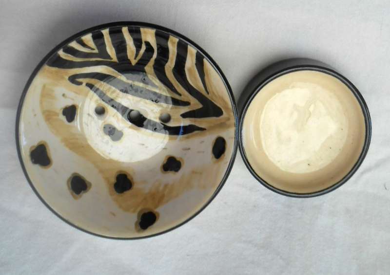 Large Beaded Enamel Mug