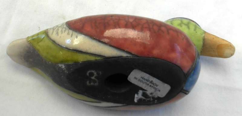 South African Raku large Duck figurine
