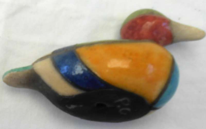 South African Raku smaller Duck figurine