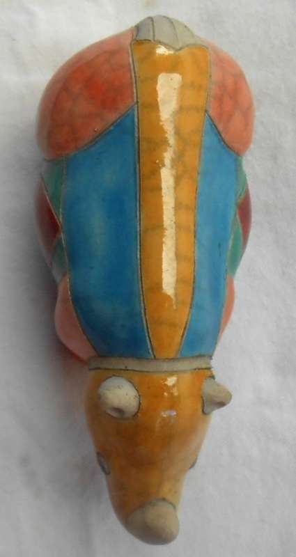 South African Raku Small Rhino figurine with single horn