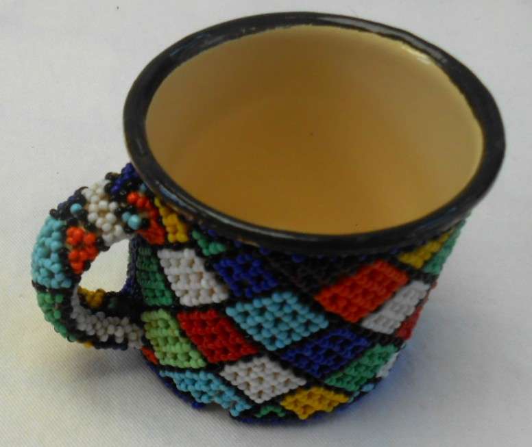 Small Expresso Colourful Beaded Enamel Mug