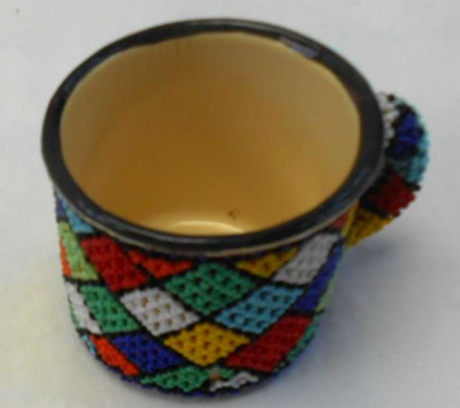 Small Expresso Colourful Beaded Enamel Mug