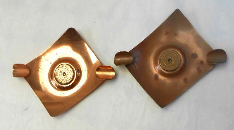 Pair of Copper Rhodesia & Nyasaland Ashtrays