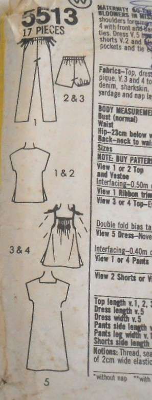 SIMPLICITY 5513 PULLOVER DRESS-TOPS-PULL ON PANTS-BLOOMERS SIZE 12 NO SHORTS PATTERN-ZIPLOC
