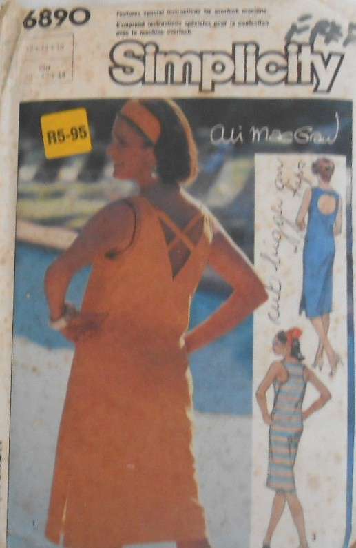 SIMPLICITY 6890 KIDS PULLOVER DRESS WITH BACK STRAP FEATURE SIZE 12-14-16 COMPLETE CUT TO 14