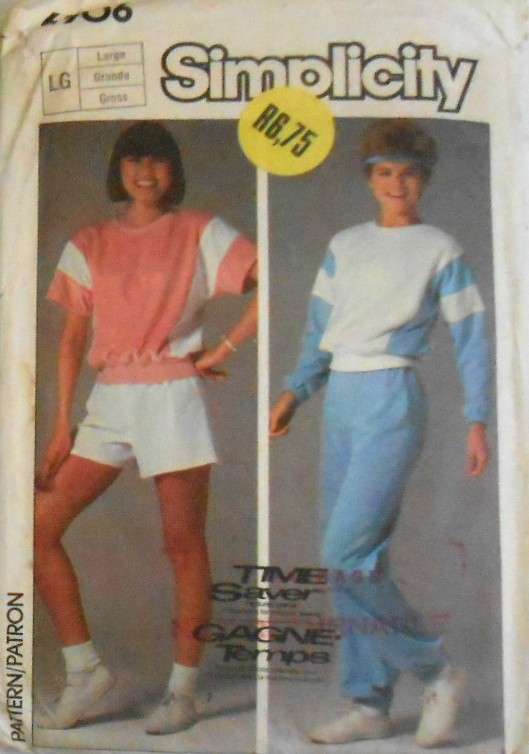 SIMPLICITY 6906 TRACKSUIT PULL OVER TOP & PANTS OR SHORTS SIZE LARGE 18-20 COMPLETE