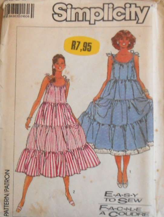 SIMPLICITY 8069 LOOSE FITTING TIERED DRESS SIZE LARGE 18-20 COMPLETE-UNCUT-F/FOLDED