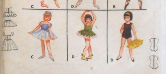 VINTAGE BUTTERICK 3168 GIRL'S BALLET OUTFITS SIZE 10 YEARS BREAST 28 'COMPLETE-ZIPLOC