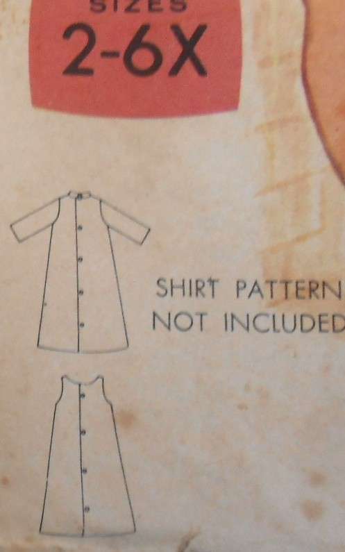 VINTAGE BUTTERICK 3195 GIRL'S DRESS OR PINAFORE SIZE 3 YEARS BREAST 22'COMPLETE-ZIPLOC