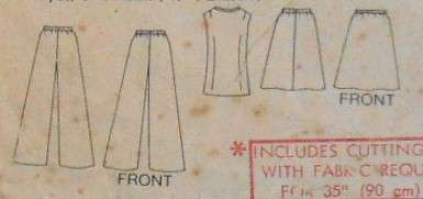 VINTAGE BUTTERICK 3618 WAISTCOAT-SKIRT-PANTS SIZE 12 BUST 34 COMPLETE-ZIPLOC