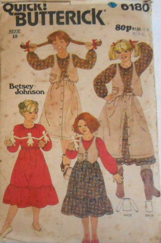 BUTTERICK 6180 GIRL'S BLOUSE-WAISTCOAT-PETTICOAT-SKIRT SIZE 10 YEARS COMPLETE