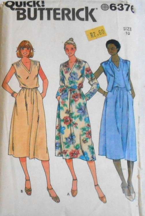BUTTERICK 6376 DRESS & WAISTCOAT SIZE 10 COMPLETE