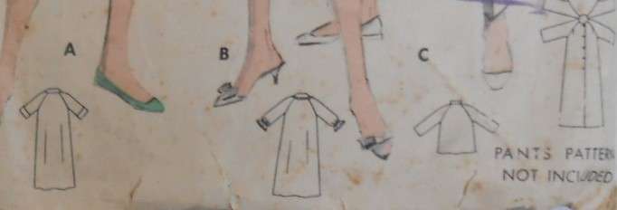 V/VINTAGE BUTTERICK 9372 LOUNGEWEAR SIZE 14 BUST 34 COMPLETE-ZIPLOC