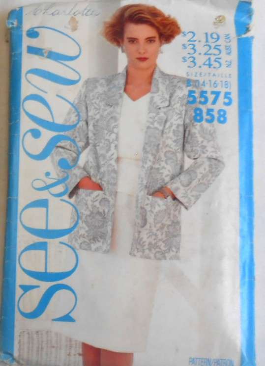 BUTTERICK 5575 JACKET-SKIRT-TOP SIZE 14-16-18 COMPLETE-CUT TO 14