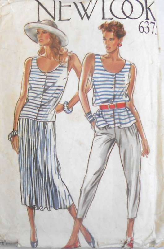 NEW LOOK PATTERNS 6375 CASUAL DRESS-TOP-PANTS SIZE 8-18 COMPLETE-CUT TO 14