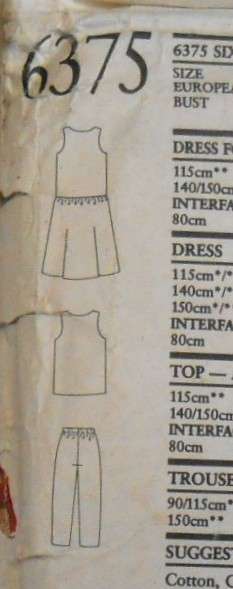 NEW LOOK PATTERNS 6375 CASUAL DRESS-TOP-PANTS SIZE 8-18 COMPLETE-CUT TO 14