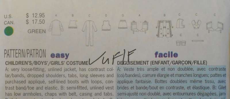 BUTTERICK 3244 KIDS COSTUMES SIZE KIDS  6-7-8 YEARS COMPLETE-UNCUT-F/FOLDED