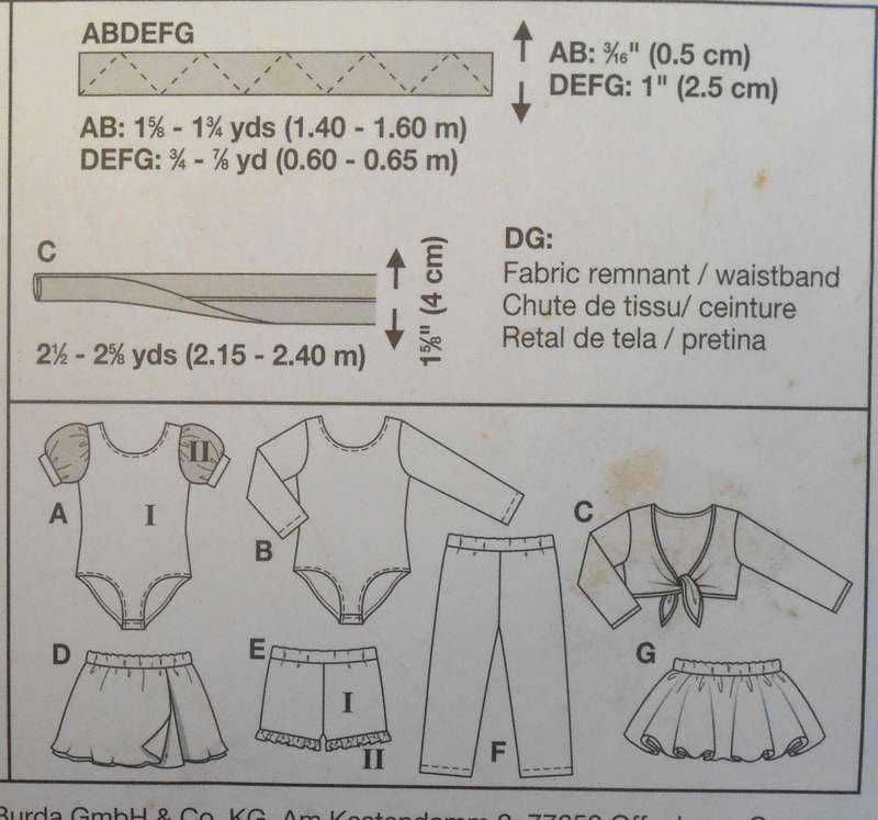 BURDA 9629 GIRLS BALLET OUTFITS SIZE 4-10 YEARS COMPLETE UNCUT -F/FOLDED