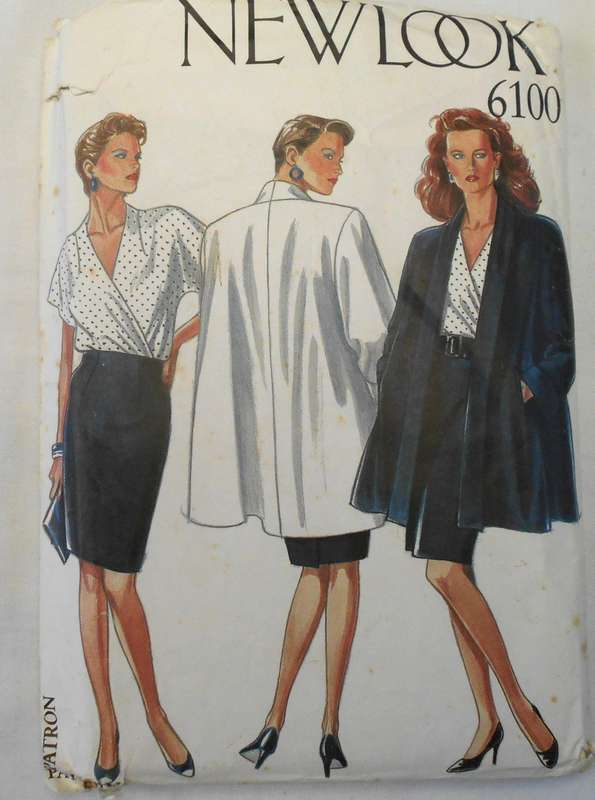 NEW LOOK PATTERNS 6100 LOOSE JACKET/DRESS/COAT-TOP-SKIRT SIZE 8-18 CUT TO 18 - SEE LISTING