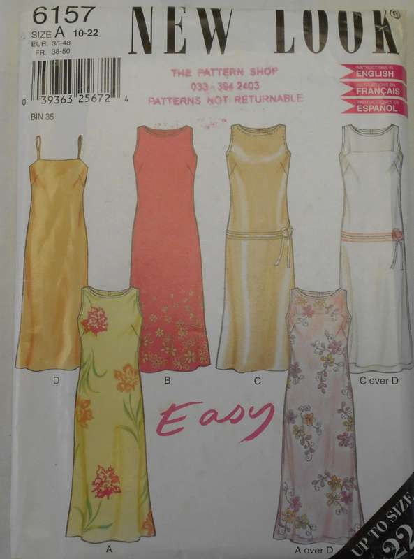 NEW LOOK PATTERNS 6157 STUNNING SHEATH DRESSES SIZE 10-22 COMPLETE UNCUT-F/FOLDED