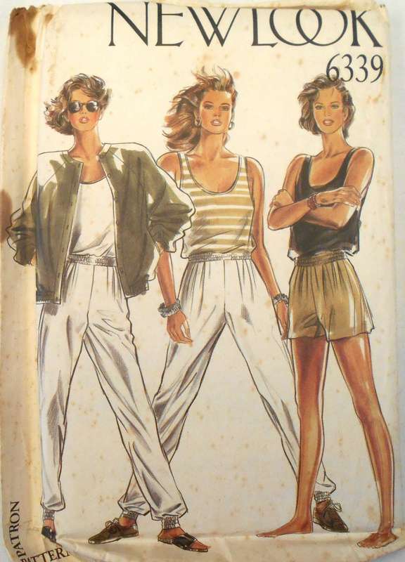 NEW LOOK 6339 TRACKSUIT CASUAL JACKET-SHORTS-PANTS-TANK TOP SIZE 8-18 COMPLETE-UNCUT-F/FOLDED