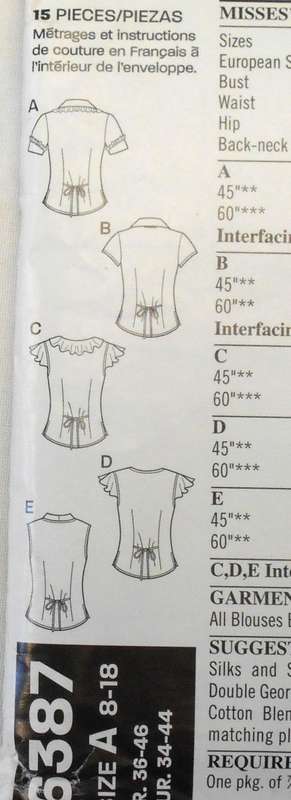 NEW LOOK PATTERNS 6387 SET OF BLOUSES SIZE 8-18 COMPLETE-UNCUT-F/FOLDED
