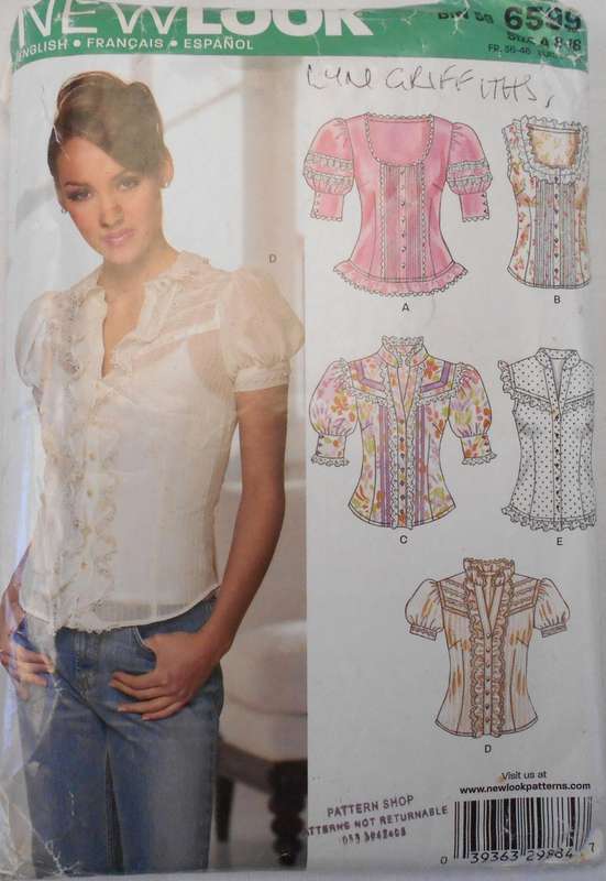 NEW LOOK PATTERNS 6599 STUNNING TOPS SIZE 8-18 COMPLETE-CUT TO ALL SIZES